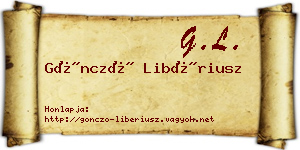 Göncző Libériusz névjegykártya